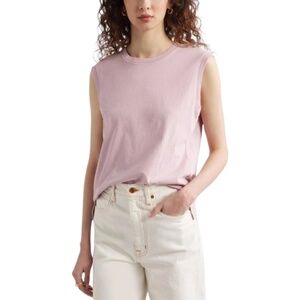 Treasure & Bond Pleat Back Cotton Muscle Tank